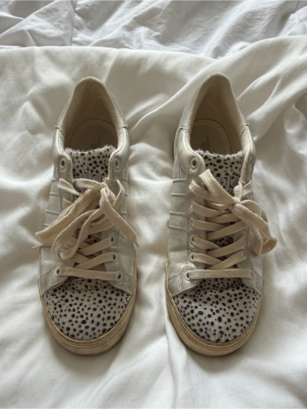 Gola Women's Cream Sneakers with Leopard-Print Toe